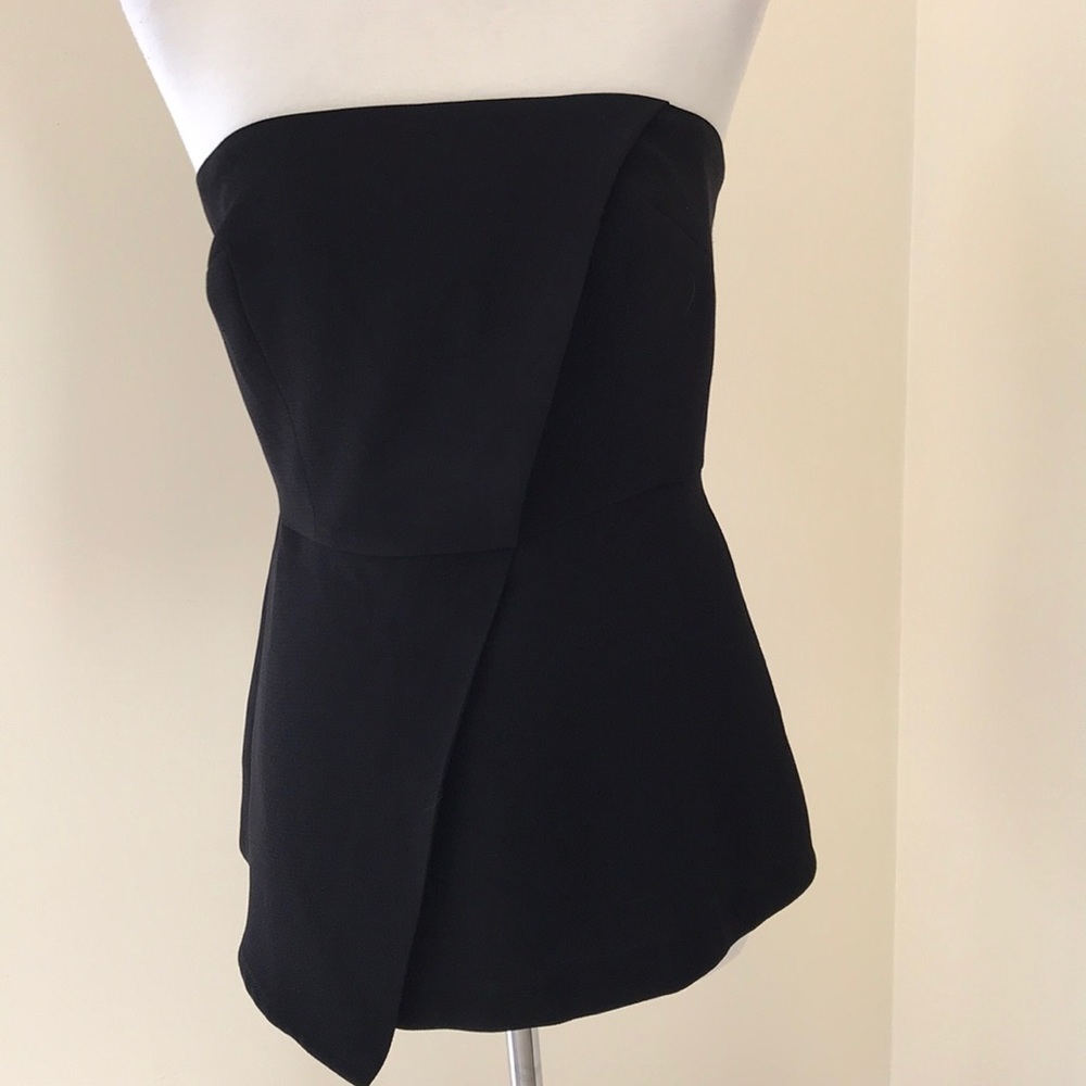 NWT! BCBGENERATION Size 8 black faux wrap tube top